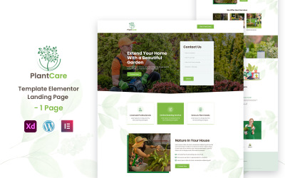 PlantCare - Peyzaj Bahçecilik Hizmetleri Elementor Açılış Sayfası