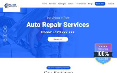 Ecar - Plantilla de página de inicio de reparación de automóviles