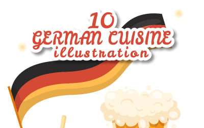 10 Illustration de la nourriture et des boissons allemandes