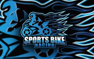 Sports Bike Racing Esports Mascot Logo Design-varumärkesidentitet