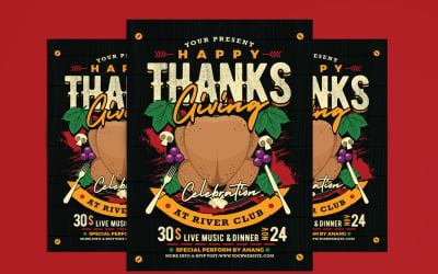Thanksgiving Celebration Flyer Template Vol 3