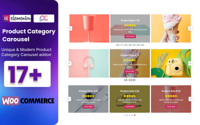 WooCommerce Kategorie produktu Carousel WordPress Plugin pro Elementor
