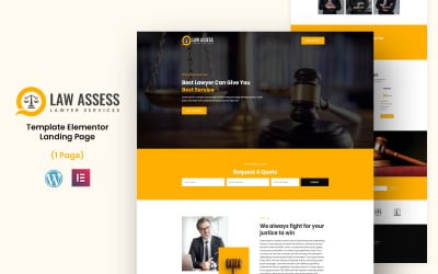 Avaliação jurídica - página de destino do Elementor do serviço de advogado