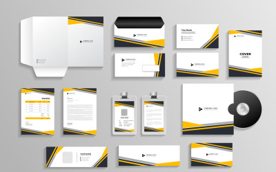 Business branding identitet med kontorspapper objekt och objekt Mockup set