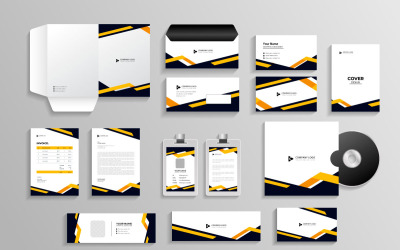 Business branding identitet med kontorspapper objekt och objekt Mockup