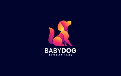 Estilo de logotipo degradado de perro bebé