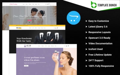 Hitch — Wedding and Suit with Perfume — адаптивная тема OpenCart для электронной коммерции
