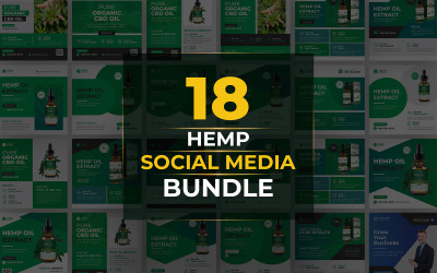 Pacote de postagem do Facebook no Instagram da Hemp