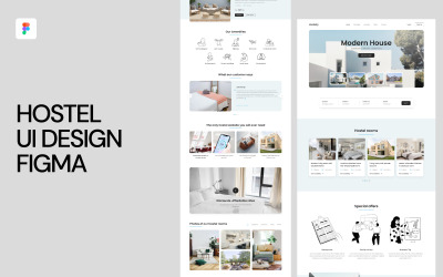 Webové stránky Hostel UI Design Figma