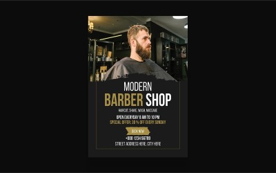 Design de pôster de barbearia de salão de beleza