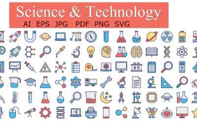 Ikona wektora nauki i technologii | sztuczna inteligencja | EPS | SVG