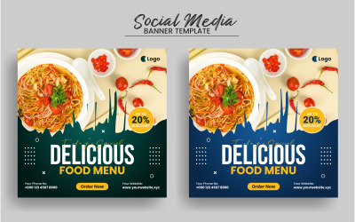 Lebensmittel-Menü-Social-Media-Banner