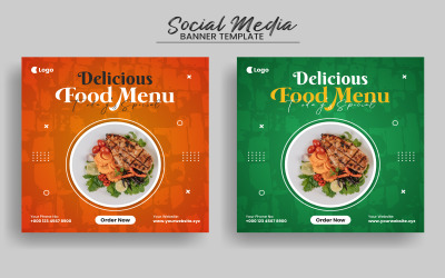 Modelo de Banner de Publicação de Mídia Social de Alimentos