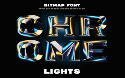 Chrome Lights - fonte colorida de bitmap
