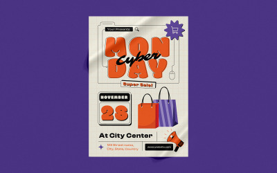 Cyber hétfő marketing szórólap sablon