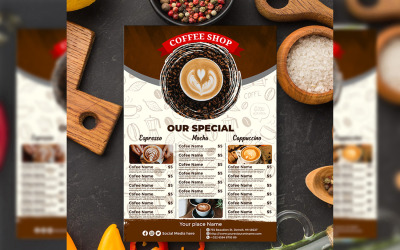 Modèle de flyer de menu de café n ° 3