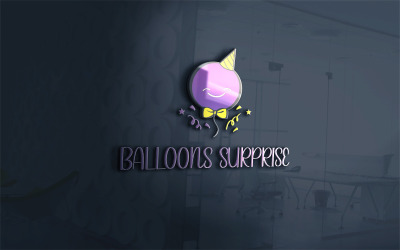 Plantilla de logotipo de globos sorpresa para tienda de globos