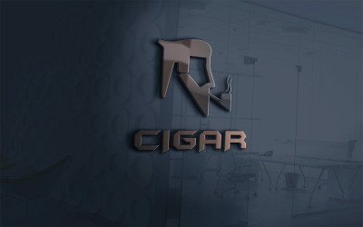 Zigarrenladen-Logo-Vorlage für Raucherladen