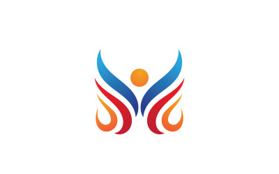 Fuoco Fiamma Vettore Logo Gas Caldo Ed Energia Simbolo V42