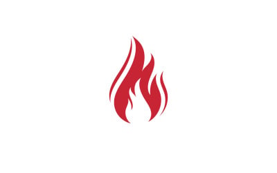 Logotipo de vetor de chama de fogo Símbolo de gás quente e energia V14