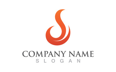 Modello vettore logo fiamma fuoco caldo V8