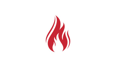 Oheň Plamen Vektorové Logo Horký Plyn A Energie Symbol V14