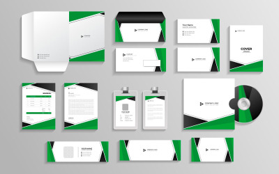 Corporate branding identitet med kontorspapper objekt set