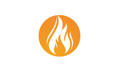 Fuoco Fiamma Vettore Logo Gas Caldo Ed Energia Simbolo V54