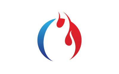 Logotipo vectorial de llama de fuego Símbolo de energía y gas caliente V59