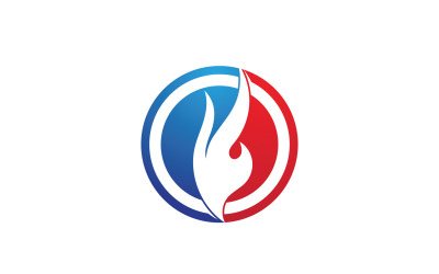 Ogień płomień wektor Logo gorący gaz i symbol energii V48