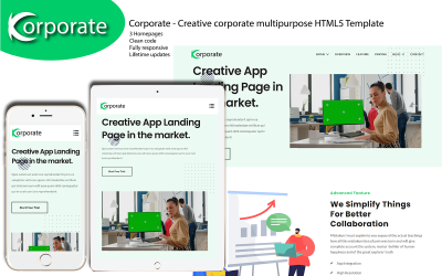 Corporate - App Landing HTML-Vorlage HTML5-Vorlage HTML-Vorlage für eine Seite