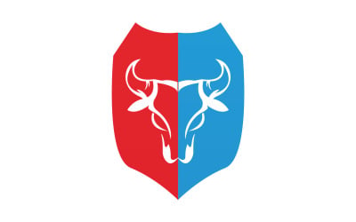 Creative Angry Shield Stierkopf Logo Design Symbol 9