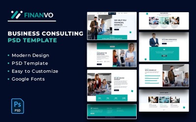 Finanvo – багатошаровий шаблон PSD для бізнес-консультацій і фінансів
