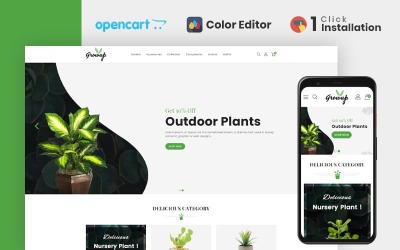 Growup - тема Opencart для органического садового магазина
