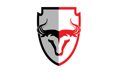 Kreatív Angry Shield bikafej logótervezési szimbólum 30