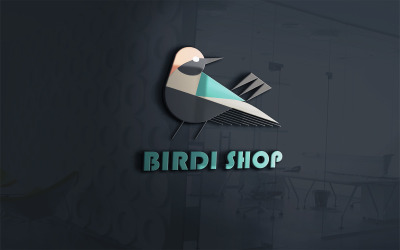 Modèle de logo Birdi Shop plat pour les oiseaux