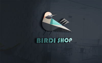 Modello di logo del negozio Birdi piatto per gli uccelli
