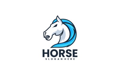 Paard eenvoudig mascotte logo ontwerp