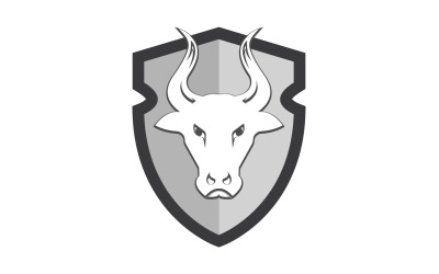 Símbolo criativo de design de logotipo de cabeça de touro escudo zangado 22