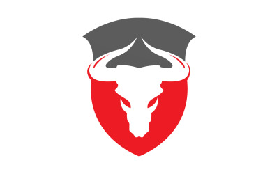 Símbolo criativo de design de logotipo de cabeça de touro escudo zangado 43