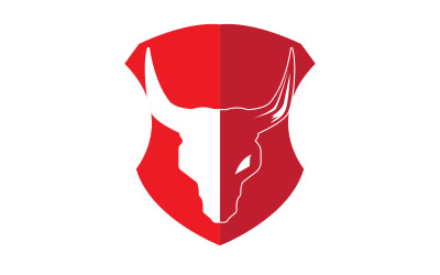 Símbolo criativo de design de logotipo de cabeça de touro escudo zangado 8