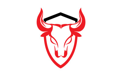 Símbolo de diseño de logotipo de cabeza de toro de escudo enojado creativo 13