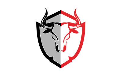 Símbolo de diseño de logotipo de cabeza de toro de escudo enojado creativo 14