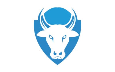Símbolo de diseño de logotipo de cabeza de toro de escudo enojado creativo 20