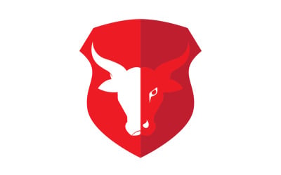 Símbolo de diseño de logotipo de cabeza de toro de escudo enojado creativo 24