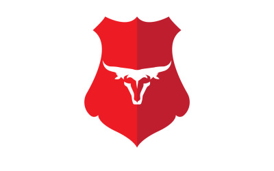 Símbolo de diseño de logotipo de cabeza de toro de escudo enojado creativo 25