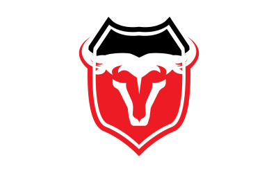 Símbolo de diseño de logotipo de cabeza de toro de escudo enojado creativo 26