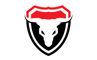 Símbolo de diseño de logotipo de cabeza de toro de escudo enojado creativo 2