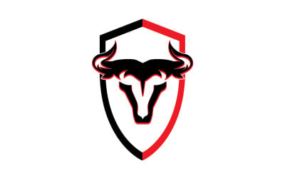 Símbolo de diseño de logotipo de cabeza de toro de escudo enojado creativo 31