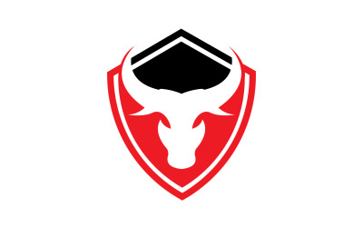 Símbolo de diseño de logotipo de cabeza de toro de escudo enojado creativo 34